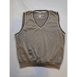 Cutter & Buck Mens V Neck Golf Vest Overlake Golf Country Club Tan L